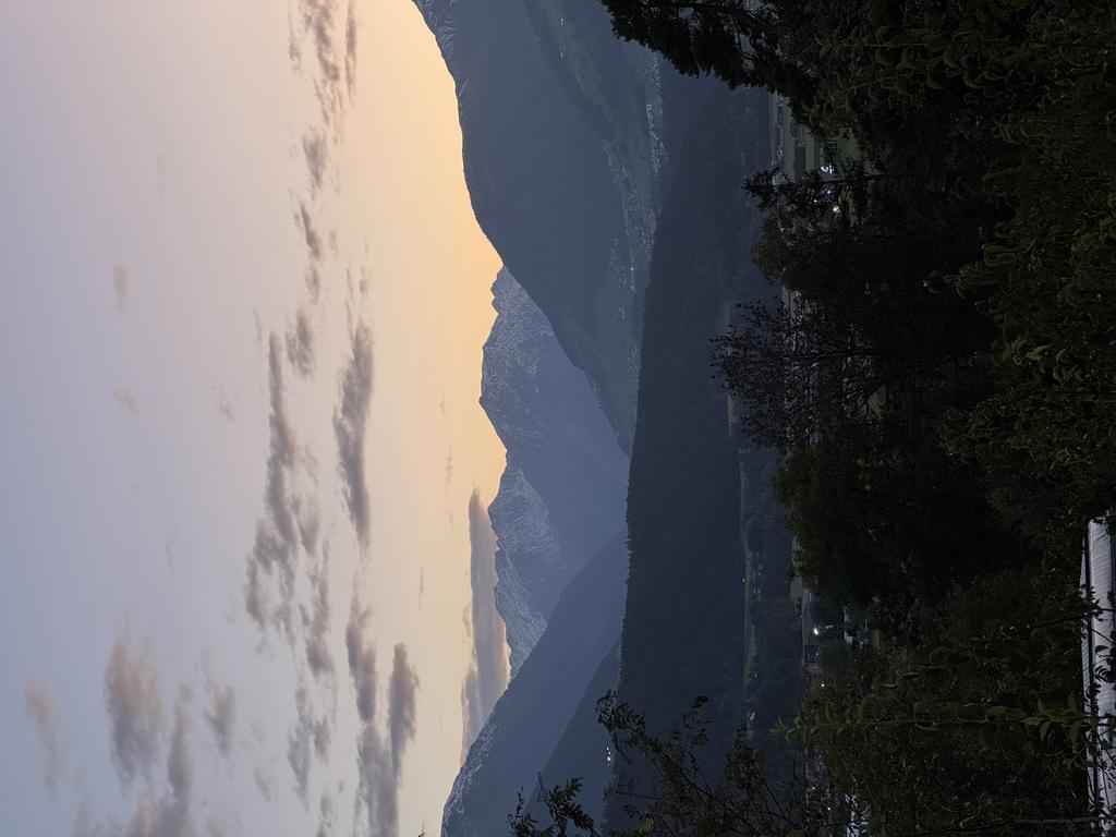 Innsbruck mountains at sunset from park, south view